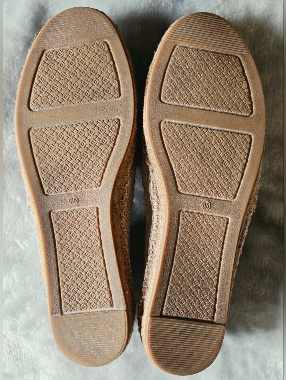Tory Burch Cream Canvas Espadrilles with Tan Toe Cap - Picture 6 of 6